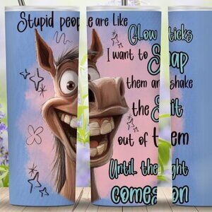 20oz double walled custom tumbler Donkey